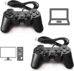 Kit 02 Controle Joystick Com Fio Para PC Notebook Game Retrô Emulador Conversor 4K Cabo USB