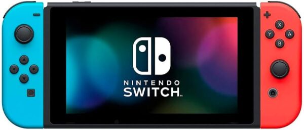 Nintendo, Console, Nintendo Switch, Nacional, V2, Portátil e Doméstico, Bateria de até 9 Horas, Inclui Joy-Con com Suporte e Alças, 1 ano de Garantia, Azul Neon e Vermelho Neon