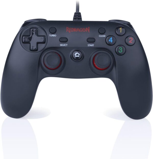 Controle com Fio para Computador e 16 Botões de Comando de Entrada de Dados Saturn G807, Redragon, Joysticks e Controles para Computador, Preto