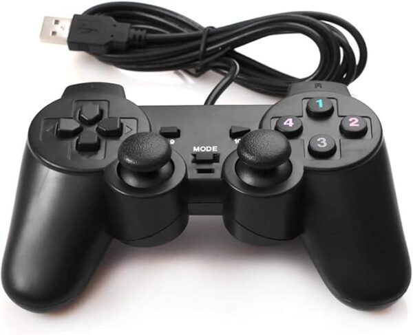 Kit 02 Controle Joystick Com Fio Para PC Notebook Game Retrô Emulador Conversor 4K Cabo USB