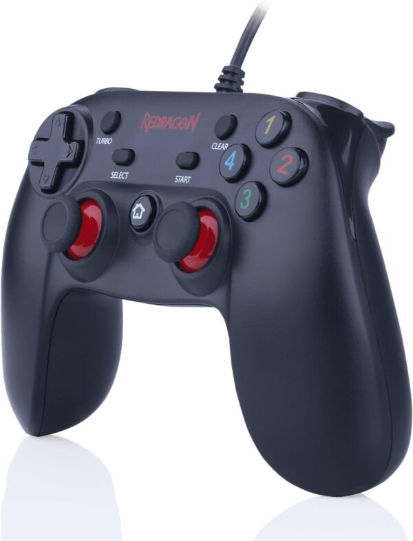 Controle com Fio para Computador e 16 Botões de Comando de Entrada de Dados Saturn G807, Redragon, Joysticks e Controles para Computador, Preto