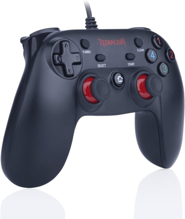 Controle com Fio para Computador e 16 Botões de Comando de Entrada de Dados Saturn G807, Redragon, Joysticks e Controles para Computador, Preto