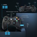 Controle com Fio para Xbox 360, Vibração Dupla, Função Turbo, Compatível com Xbox 360/360 Slim e Windows 7,8,10,11, Preto