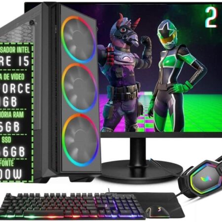 PC Gamer Completo 3green Play Intel Core i5 16GB RAM Placa de vídeo Geforce 4GB SSD 256GB Monitor 20" 75Hz Fonte 500W 3GP-031 Windows 10
