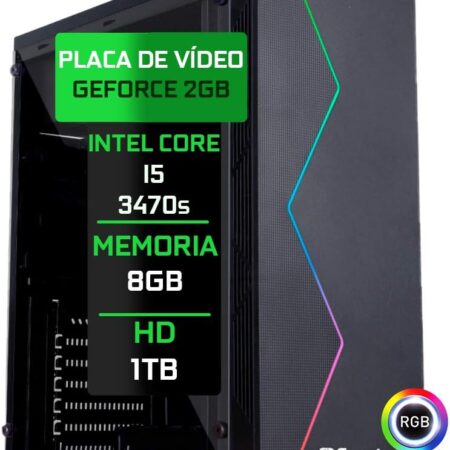 Pc Gamer Fácil Intel Core I5 3470S 8Gb DDR3 GeForce GT 730 2Gb 128 bits HD 1 TB