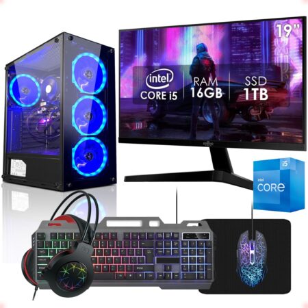 PC Gamer Completo Intel Core i5 16GB SSD 1TB Monitor 19" Kit Gamer Fonte 400W Strong Tech
