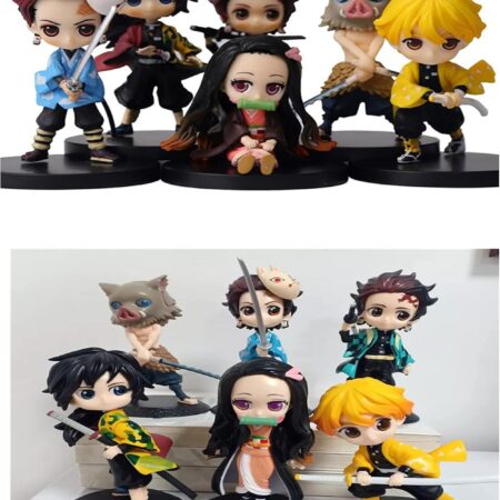 Action Figure Kit 6 Peças Kimetsu No Yaiba Qposkets Lindos
