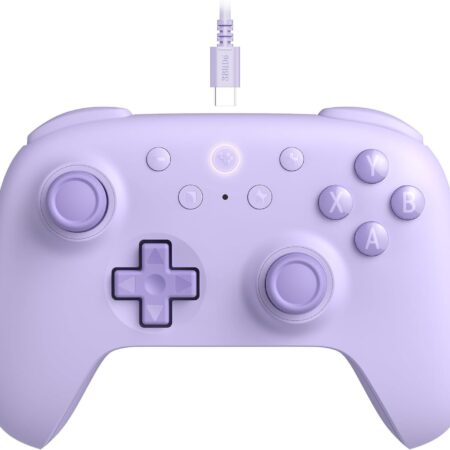 8Bitdo Ultimate 2C Wired Controller for Windows PC and Android, with 1000Hz Polling Rate, Hall Effect Joysticks and Hall Triggers, and Remappable L4/R4 Bumpers (Purple)