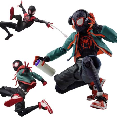 GilMelody Spider Mαn: Into The Spider-Verse Miles Morales Sentinel SV Super Heroes 6 polegadas / 16 cm Articulações Móveis Figura de Ação Modelo Colecionável Ornamentos Conjunto Caixa de Brinquedo