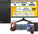 Computador Completo Kit Gamer Pc Intel Core i5 8GB SSD 128GB Monitor 19" Cpu Hdmi Strong Tech